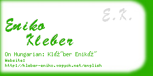 eniko kleber business card